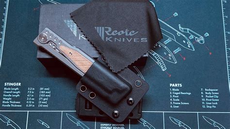 Includes a black leather sheath with belt loop, Reate Knives stickers, and a microfiber cleaning cloth. . Reate exo leather sheath